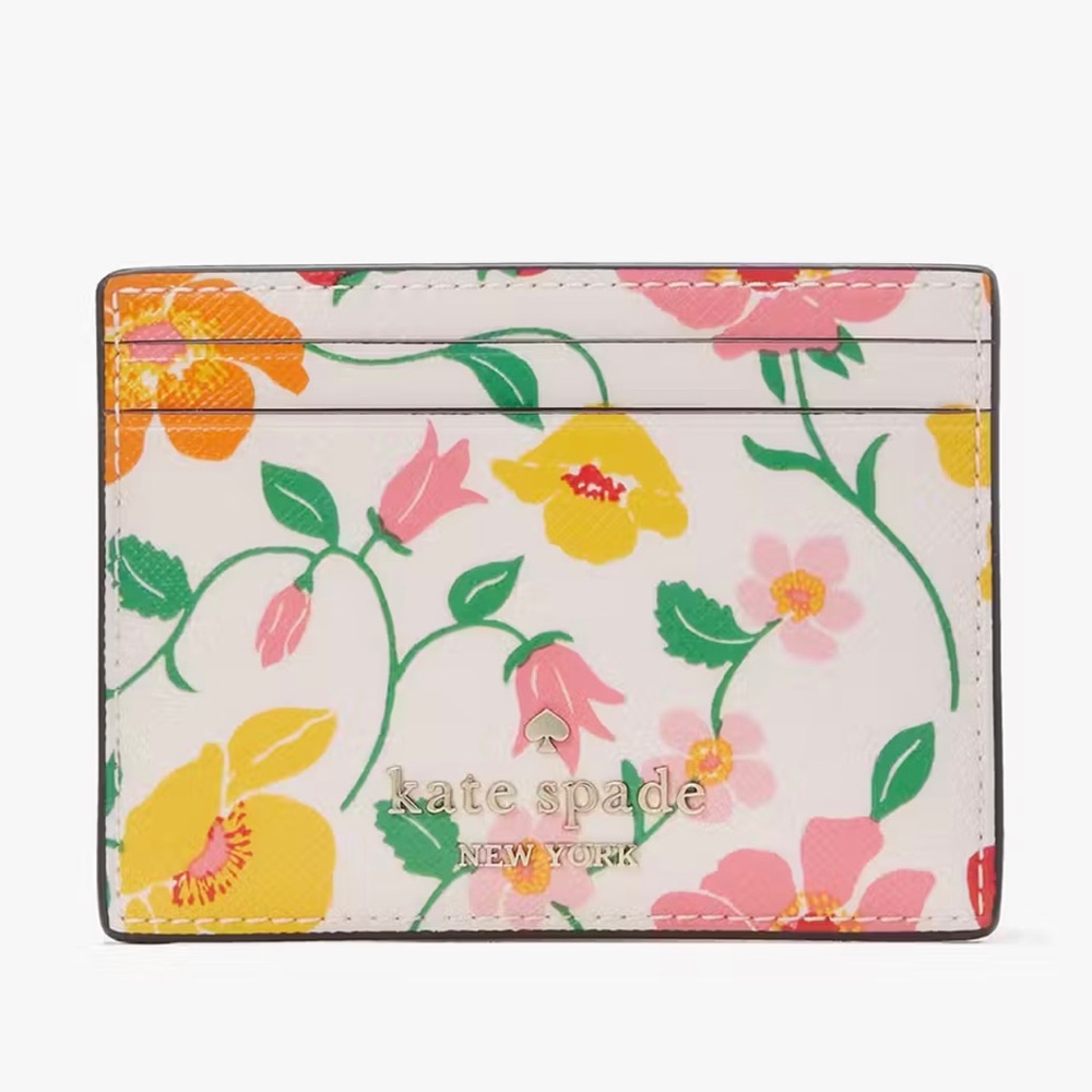 Kate Spade Boxed Madison Strawberry Garden Small Slim Card Holder